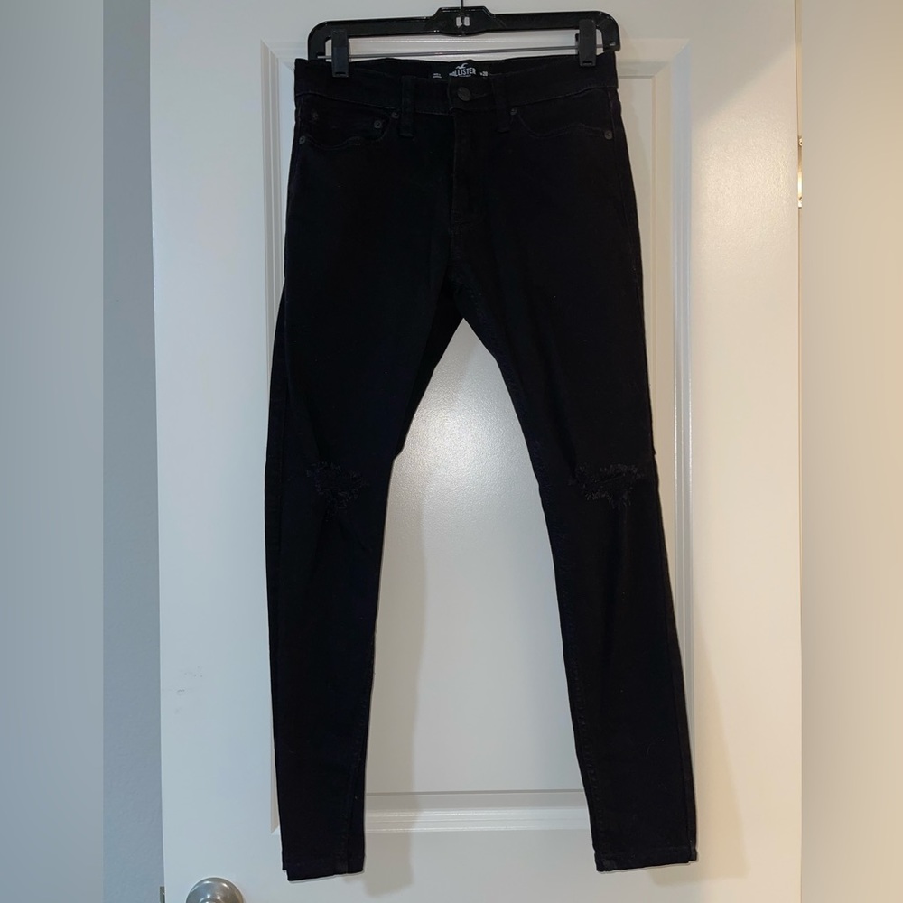 Hollister skinny black ripped jeans - Picture 2 of 7